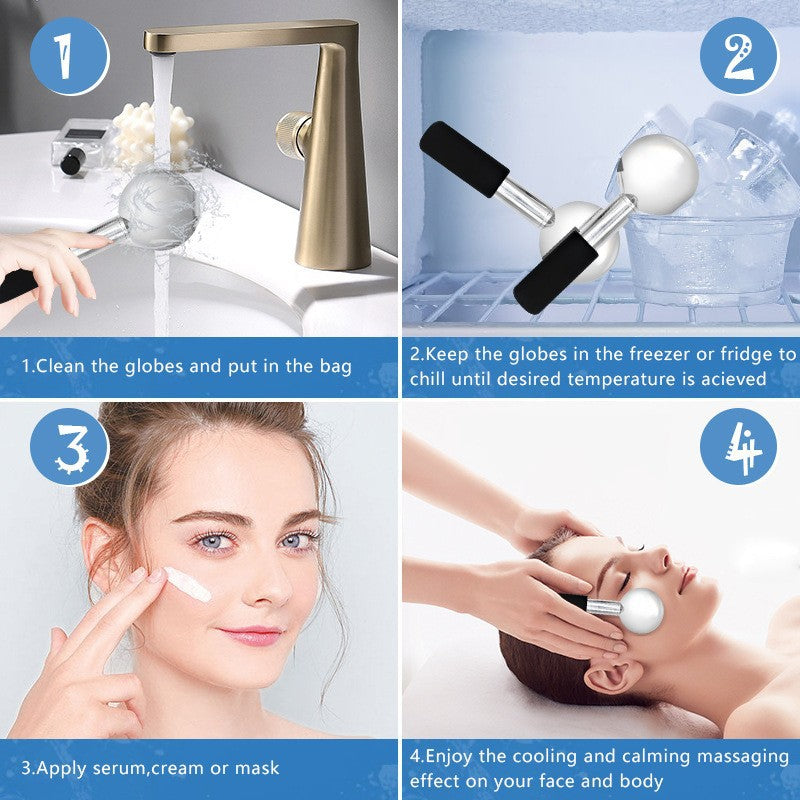 Stainless Ice Roller — Cooling Face De-Puff Tool