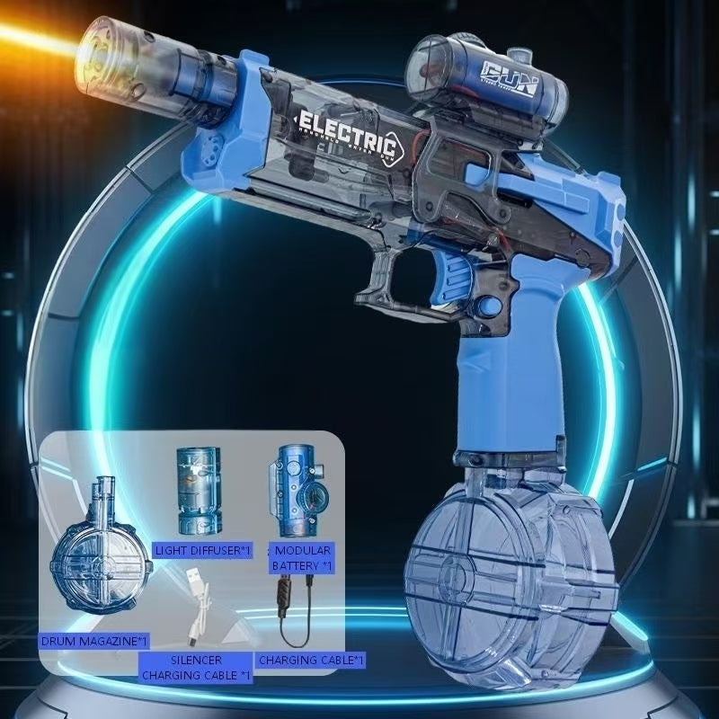 Electric Water Gun with drum magazine, battery and accessories
