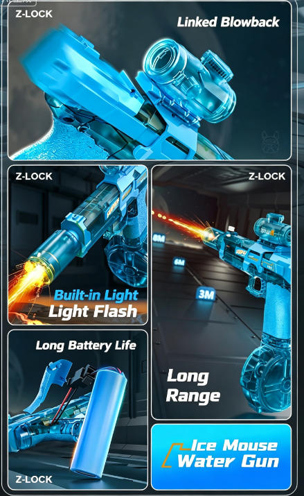 Electric Water Gun — Rapid Auto-Blast, No Pumping